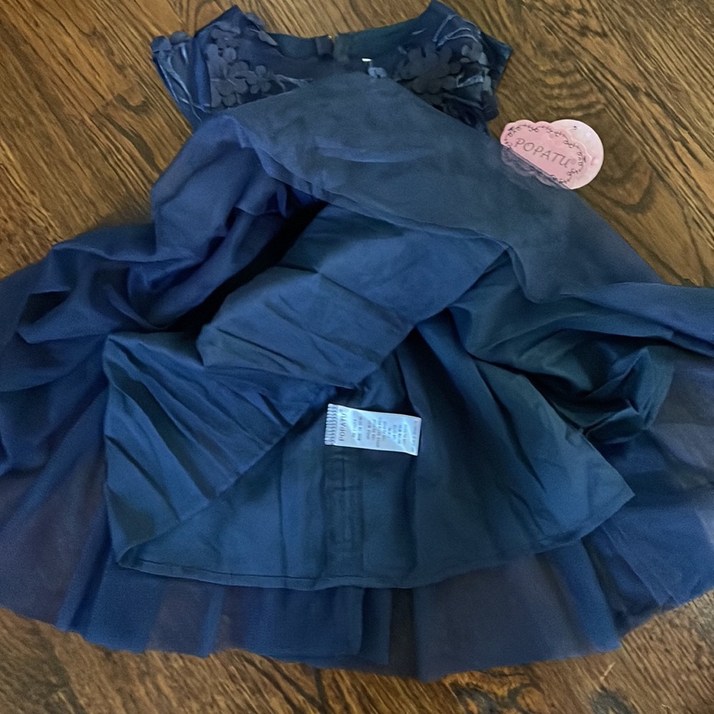 NWT ~ POPATU NAVY TODDLER DRESSY DRESS / NEW -Sz 24 mos - Picture 3 of 13